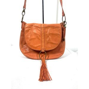 Lucky Brand Messenger Bag Soft Orange Salmon Leather Crossbody Purse